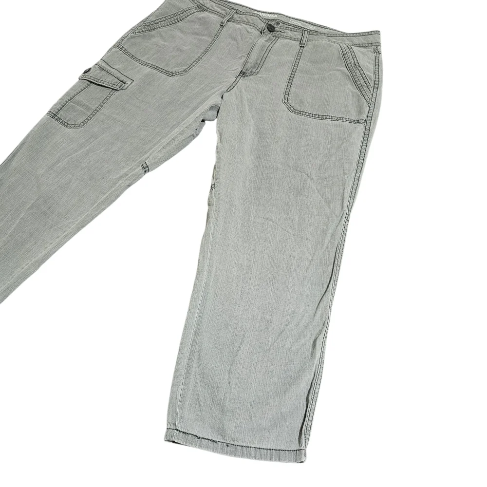Sonoma Cargo Capri Cropped Pants Light Gray Cotton Lightweight Womens Size 16 - Picture 3 of 13